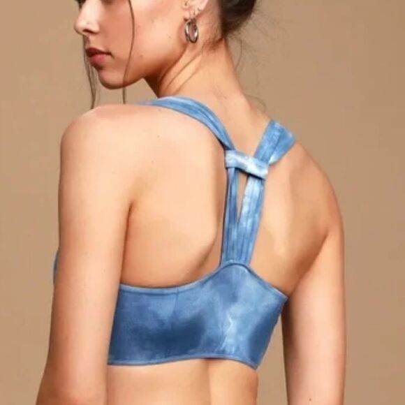 NWT Free People On The Radar Tie Dye Yoga Sports Bra in Blue Size: XS/S - Picture 4 of 12